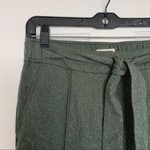 LOFT Green Tie Dress Ankle Pants